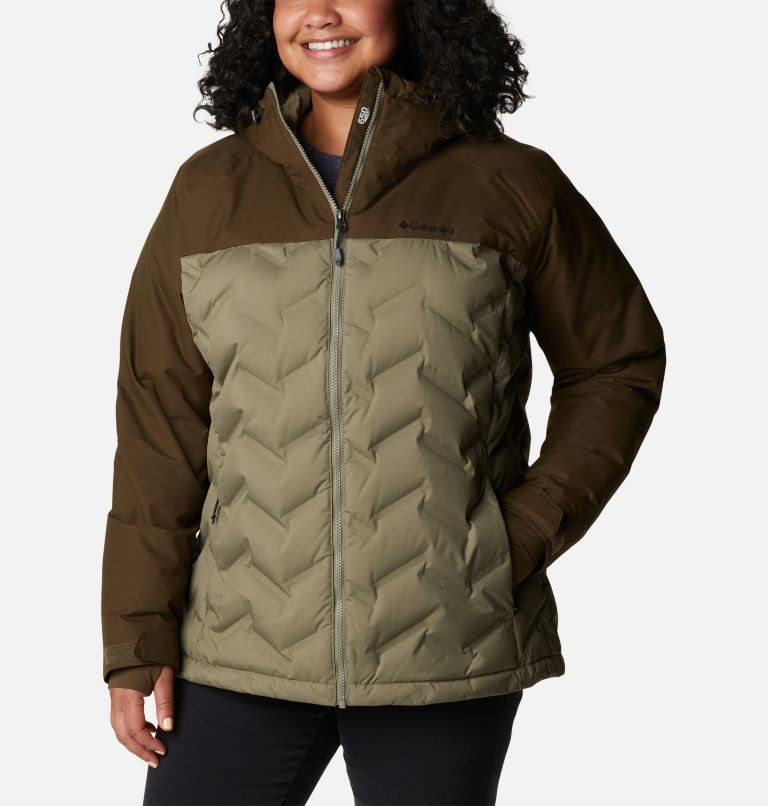 Women\'s Columbia Grand Trek Hooded Down Jackets Olive | Plus Size CA-LL3CA